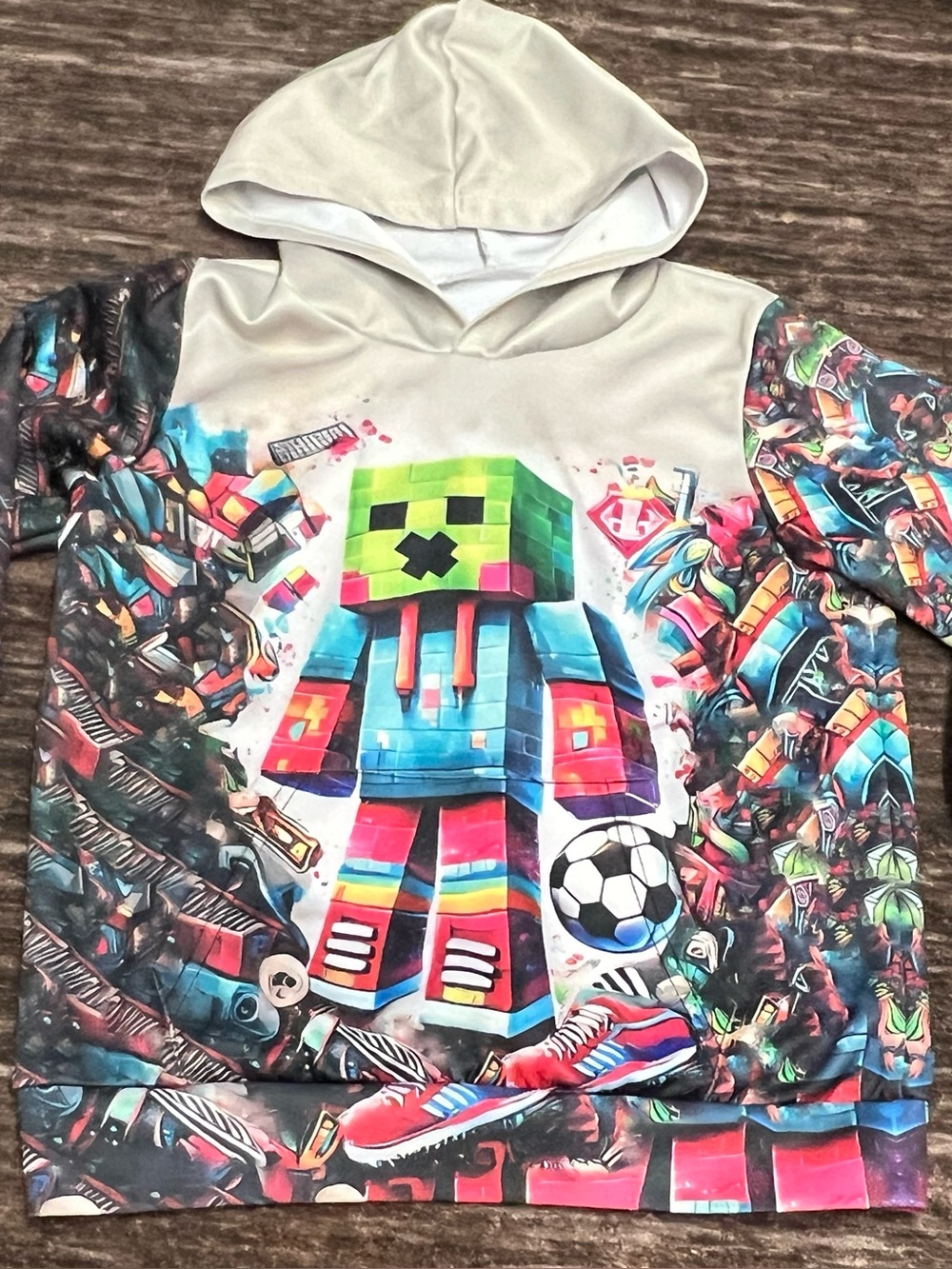 Kids Hooded Minecraft Sweatshirt - 5/6